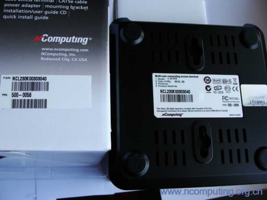 NComputing L230ԭװĲƷװϵкź豸ǩкǶӦ(һ),ÿײƷȫΨһ,ͬ. ׼NComputingԭװƷ,ƷװͲƷкǷΨһ.